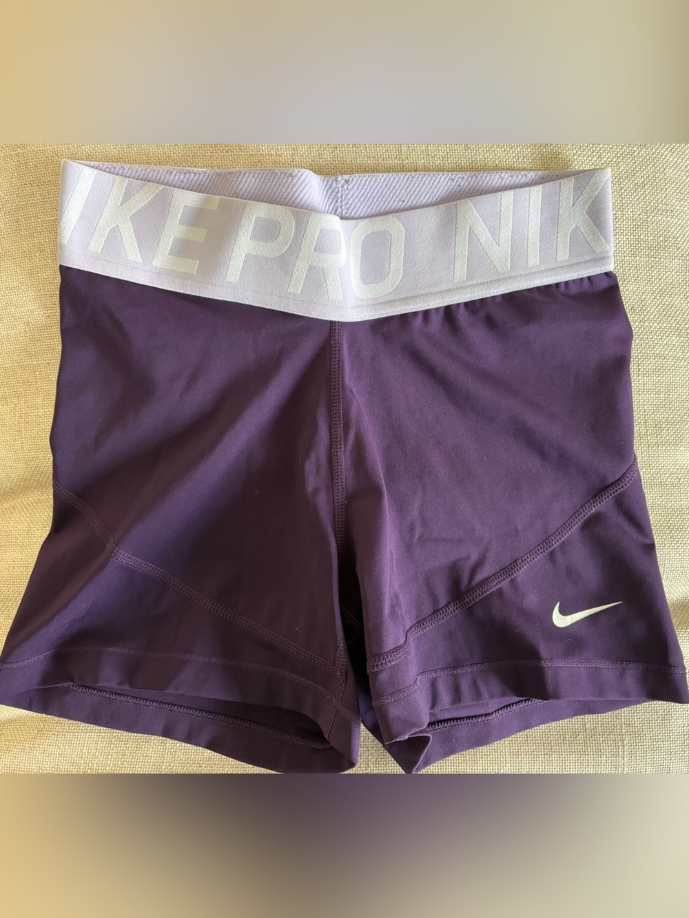 Nike Pro Dri-Fit Women's Purple Pro Training Shorts with Branded Waistband